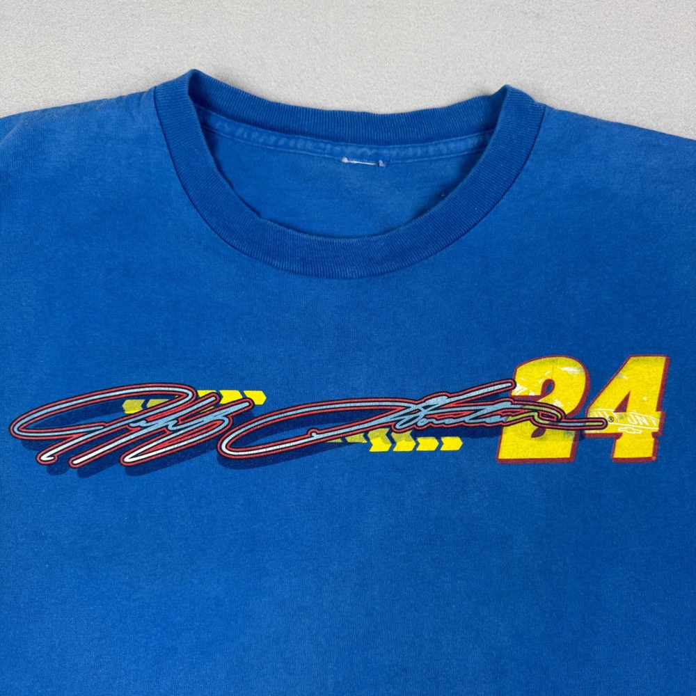 Vintage Jeff Gordon NASCAR T-Shirt Blue Chase Authentics Number 24 Mens L - Picture 3 of 7